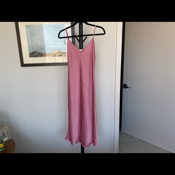 Pink midi satin slip dress from Aritzia - Picture 3 of 4